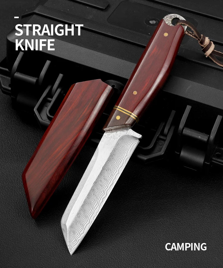 High hardness stainless steel cutting knife, fixed blade, kitchen knife, outdoor survival, mountaineering, exploration camping